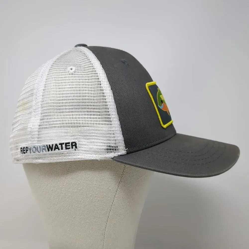 RepYourWater Trucker Hat Gray One Size Mesh Snapback Sunfish Patch Fishing Gear